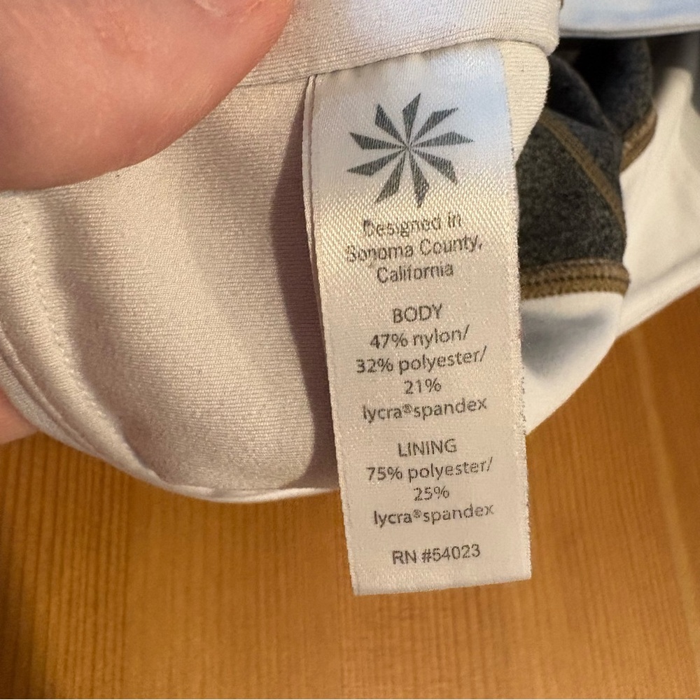 Athleta Modblock Salutation Tights Size Medium Gray Colorblock High Rise Pockets - Picture 7 of 10